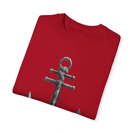 Nautical Anchor Unisex Garment-Dyed T-shirt | Casual Marine Style Wear - Image 46