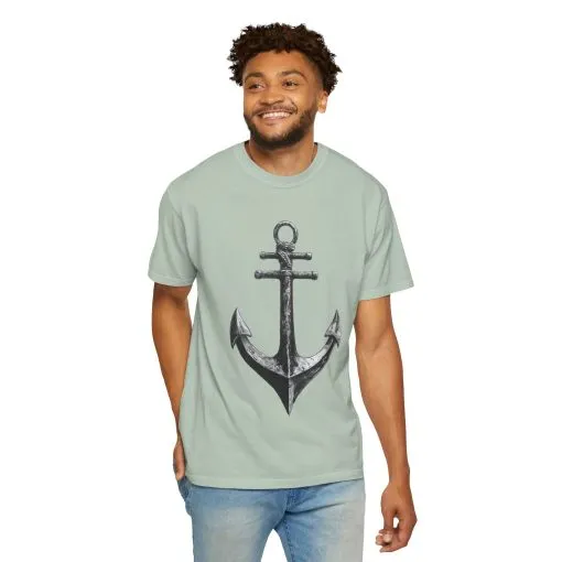 Nautical Anchor Unisex Garment-Dyed T-shirt | Casual Marine Style Wear - Image 12