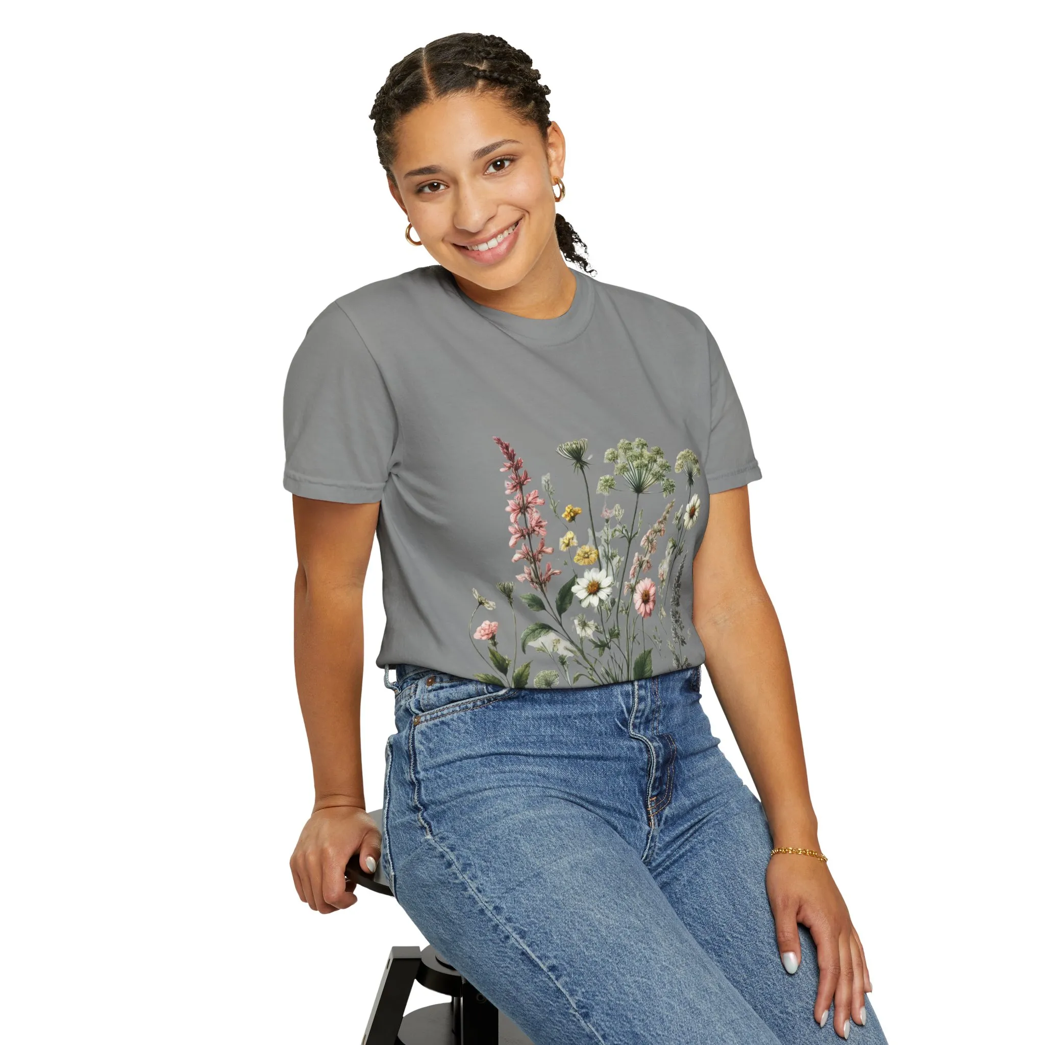 Botanical Print Unisex Garment-Dyed T-Shirt | Eco-Friendly Floral Tee for Nature Lovers - Image 28