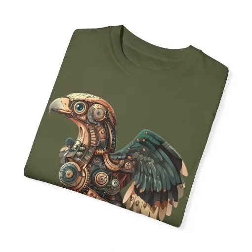 Steampunk Mechanical Bird Unisex Garment-Dyed T-Shirt - Image 34