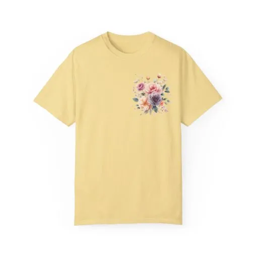 Floral Unisex Garment-Dyed T-shirt - Soft Summer Vibes - Image 17