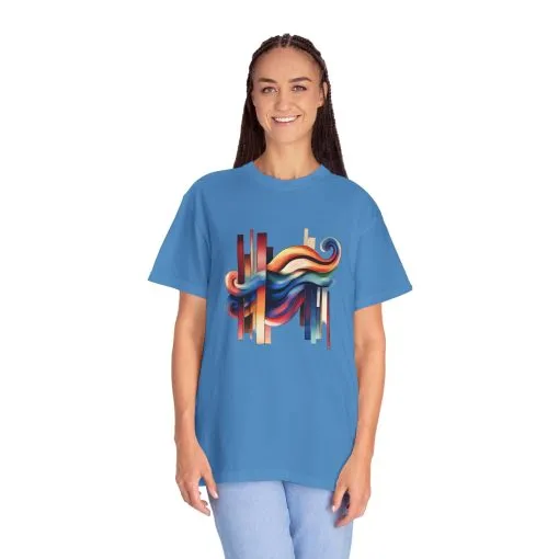 Colorful Abstract Art Unisex Garment-Dyed T-Shirt | Trendy Graphic Tee for Art Lovers - Image 20
