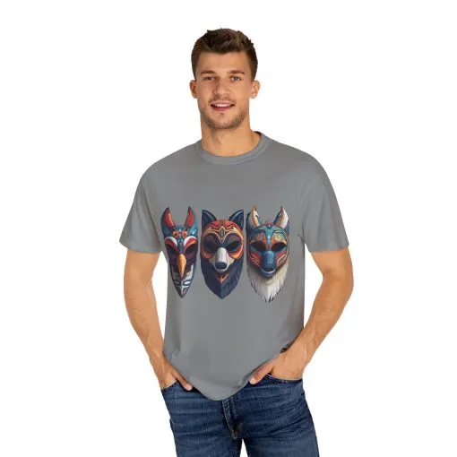 Tribal Mask Unisex Garment-Dyed T-Shirt | Artistic & Colorful Graphic Tee - Image 27