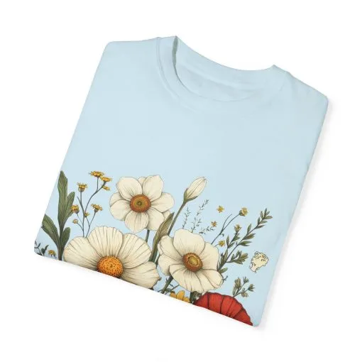 Floral Garden Unisex T-Shirt - Vintage Style Flower Design - Image 18