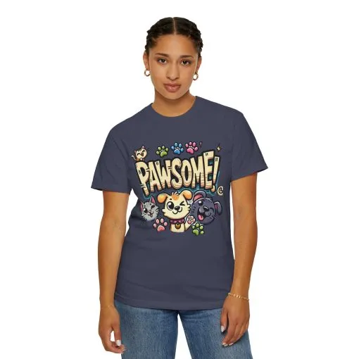 Pawsome Garment-Dyed T-Shirt for Animal Lovers - Image 55