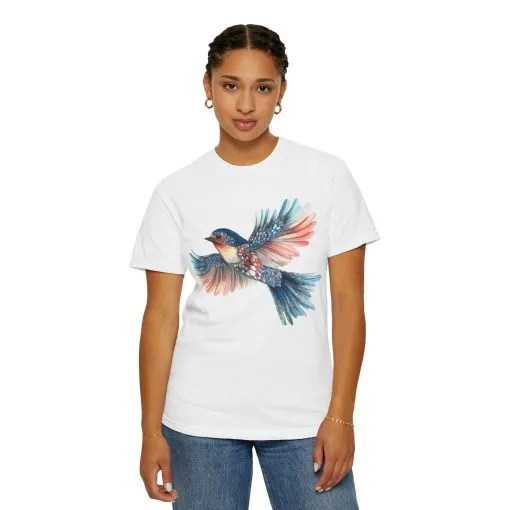 Colorful Bird Art Unisex T-Shirt - Nature-Inspired Garment-Dyed Tee - Image 7
