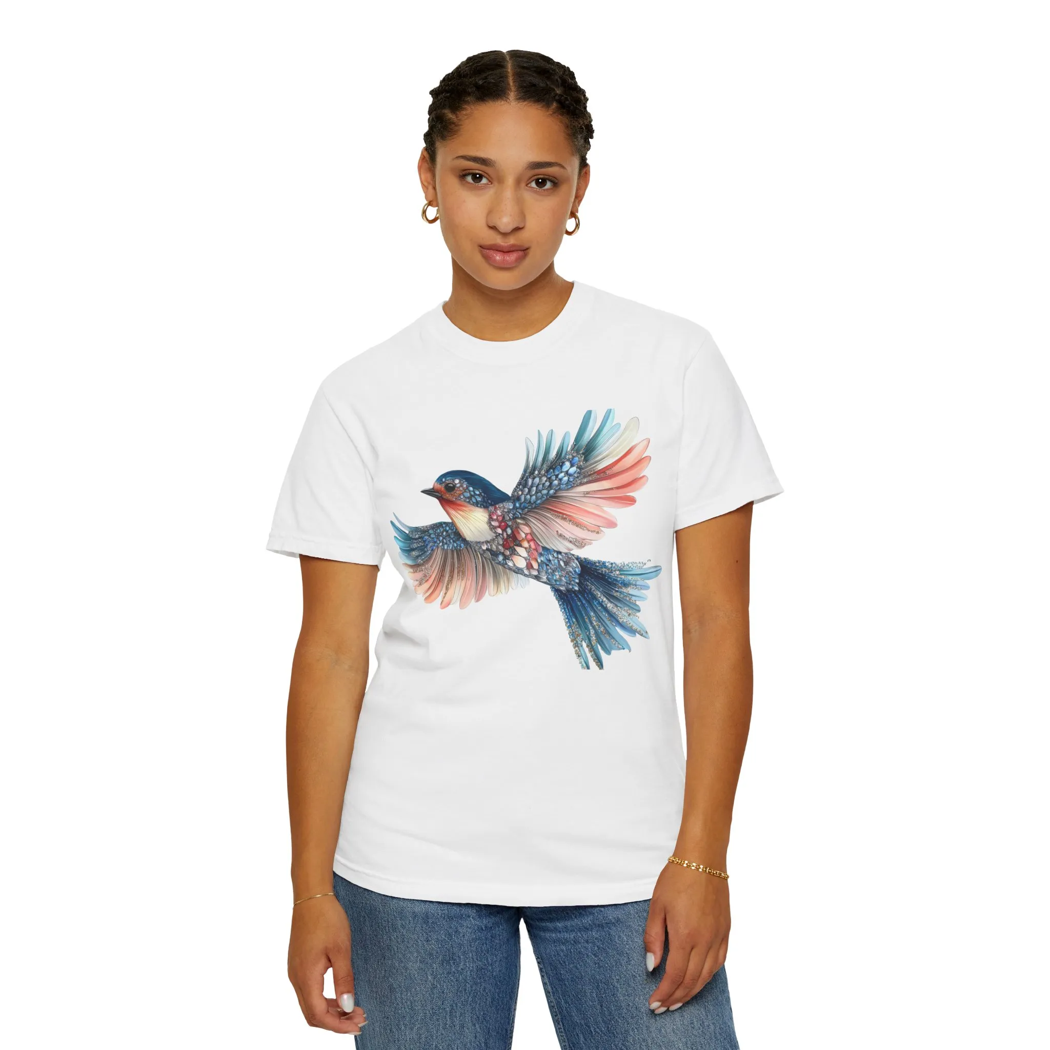 Colorful Bird Art Unisex T-Shirt - Nature-Inspired Garment-Dyed Tee - Image 7
