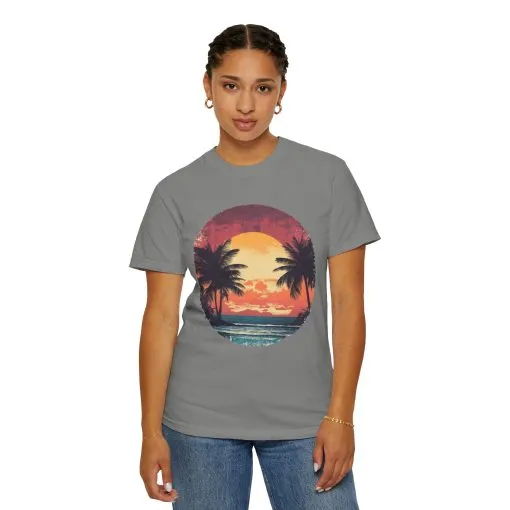 Unisex Garment-Dyed T-shirt | Sunset Beach Vibes Tee - Image 20