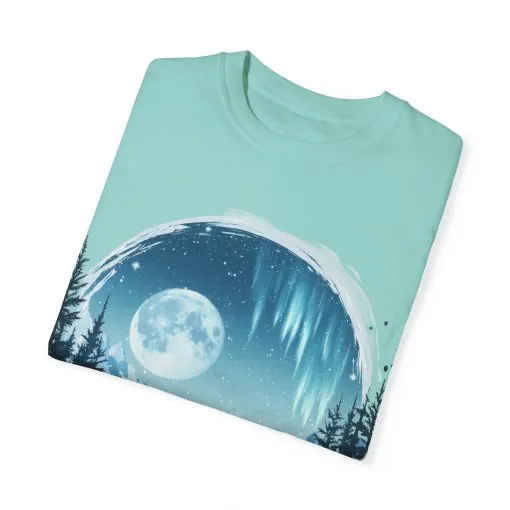 Mystical Wolf Moon T-shirt - Unisex Garment-Dyed Tee for Nature Lovers - Image 10