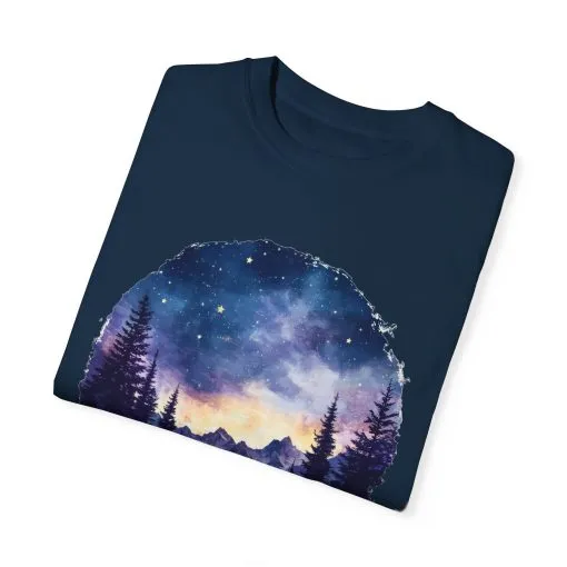 Campfire Night Sky Unisex Garment-Dyed T-Shirt - Image 22