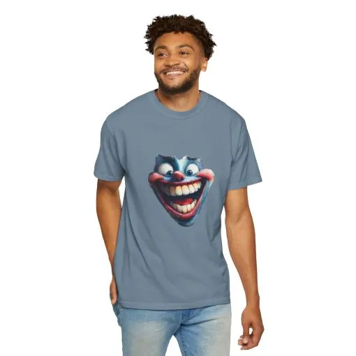 Unisex Garment-Dyed T-shirt with Vintage Clown Print - Perfect for Halloween & Graphic Tee Lovers - Image 28