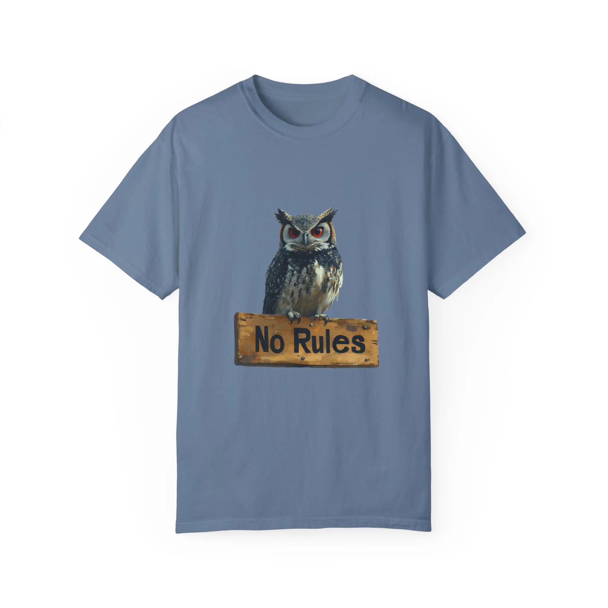 Funny Owl T-Shirt - "No Rules" Unisex Garment-Dyed Tee for Animal Lovers - Image 17