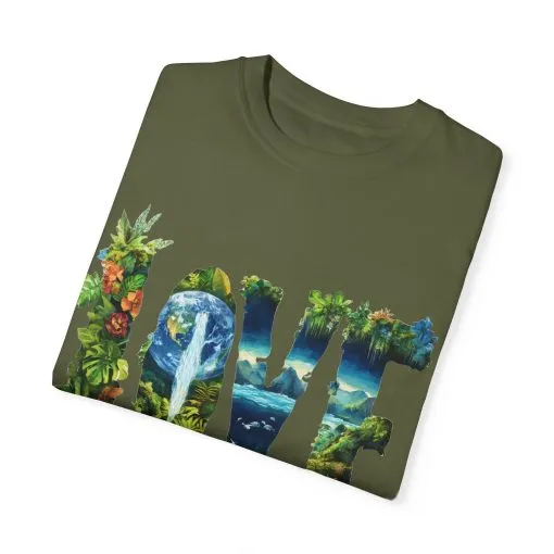 Garment-Dyed Love T-Shirt | Nature-Inspired Unisex Tee - Image 18