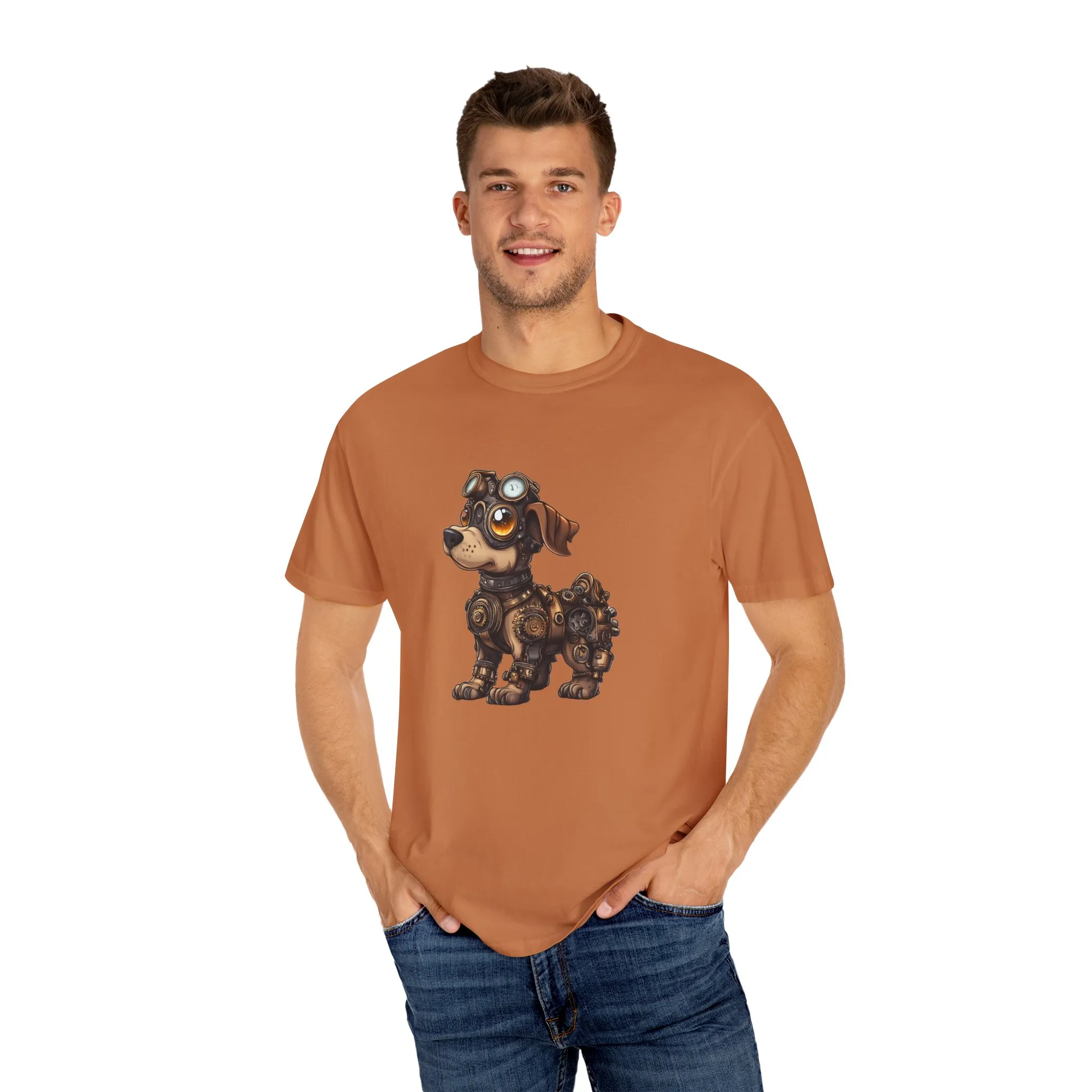 Steampunk Dog T-Shirt | Unisex Garment-Dyed Tee for Animal Lovers - Image 11