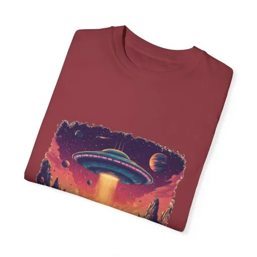 Galactic Adventure Unisex T-Shirt - UFO and Cosmic Landscape Design - Image 34