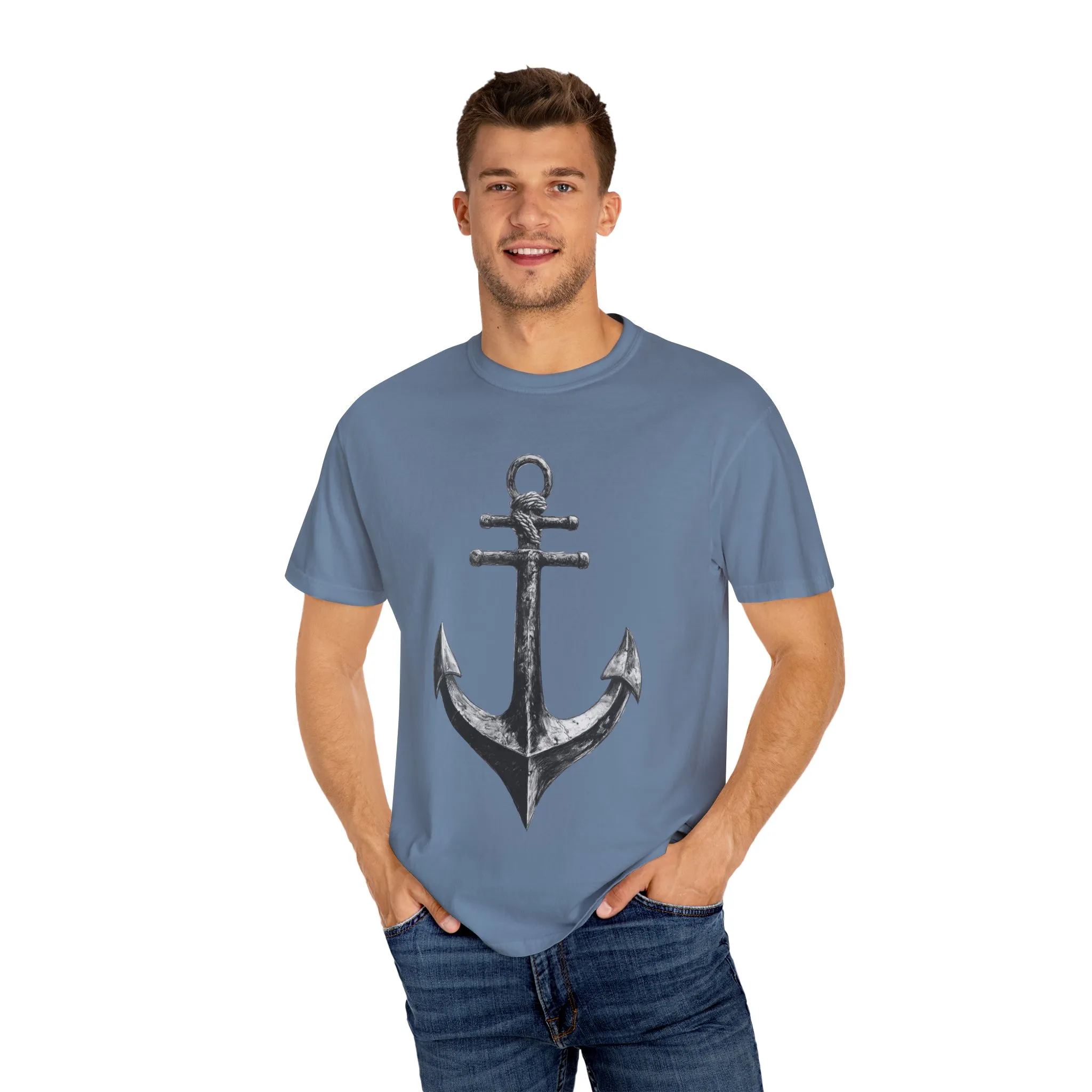 Nautical Anchor Unisex Garment-Dyed T-shirt | Casual Marine Style Wear - Image 27
