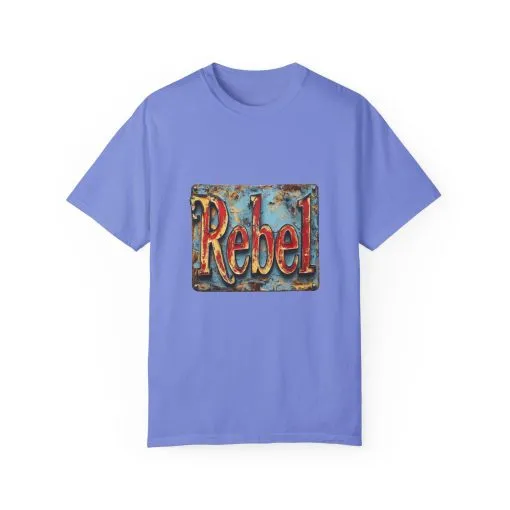 Rebel Unisex Garment-Dyed T-Shirt - Vintage Style Graphic Tee