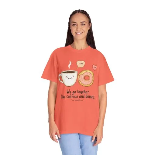 Coffee and Donuts Love Unisex T-Shirt | Cute Foodie Gift | Perfect for Valentine's Day & Everyday Wear - Image 11