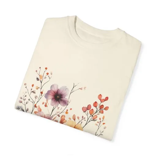 Floral Garden Unisex Garment-Dyed T-Shirt - Perfect for Spring and Casual Wear - Image 10