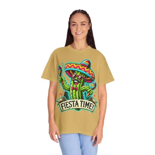 Fiesta Time Cactus T-Shirt - Unisex Garment-Dyed Tee for Celebration Lovers - Image 12