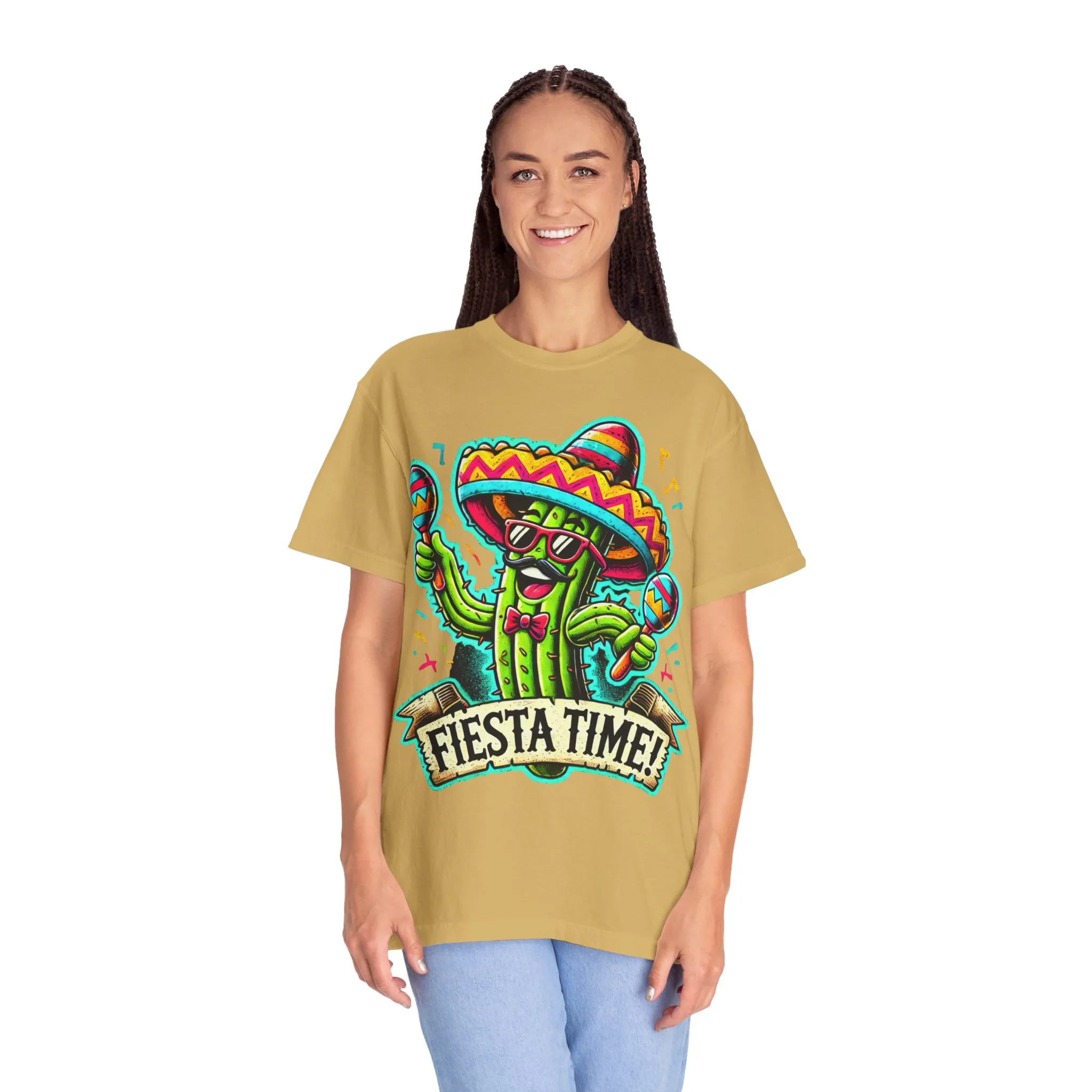 Fiesta Time Cactus T-Shirt - Unisex Garment-Dyed Tee for Celebration Lovers - Image 12