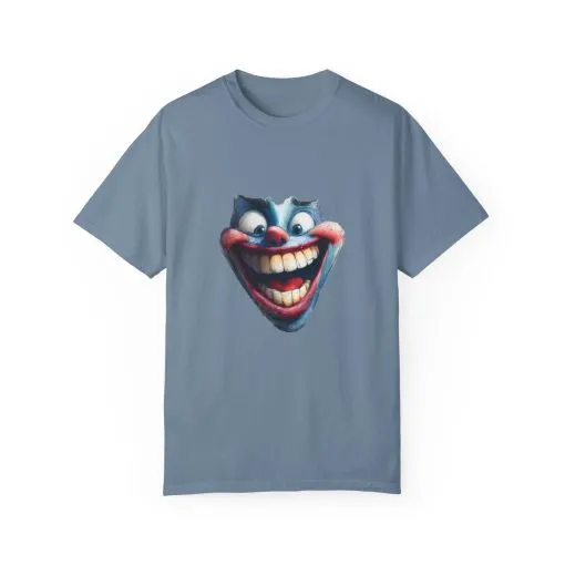 Unisex Garment-Dyed T-shirt with Vintage Clown Print - Perfect for Halloween & Graphic Tee Lovers - Image 25