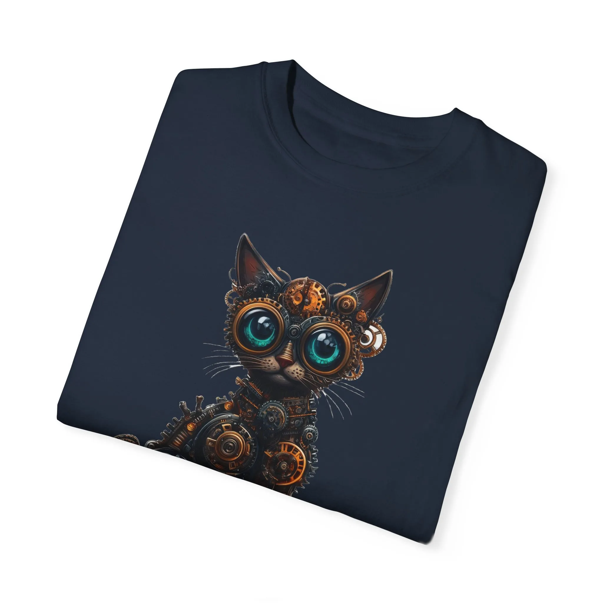 Steampunk Cat Unisex Garment-Dyed T-Shirt - Image 38