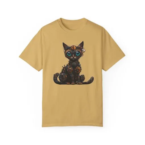 Steampunk Cat Unisex Garment-Dyed T-Shirt - Image 5