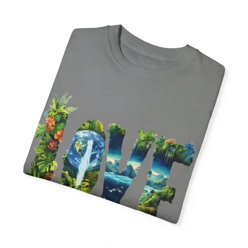 Garment-Dyed Love T-Shirt | Nature-Inspired Unisex Tee - Image 14
