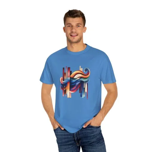 Colorful Abstract Art Unisex Garment-Dyed T-Shirt | Trendy Graphic Tee for Art Lovers - Image 19