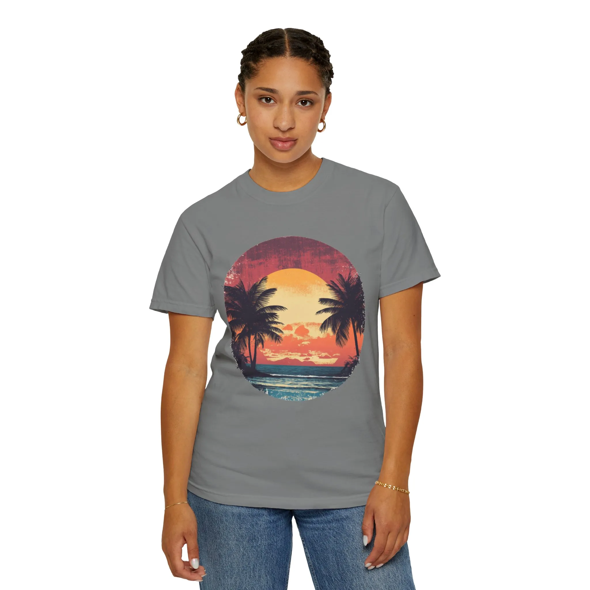 Unisex Garment-Dyed T-shirt | Sunset Beach Vibes Tee - Image 16