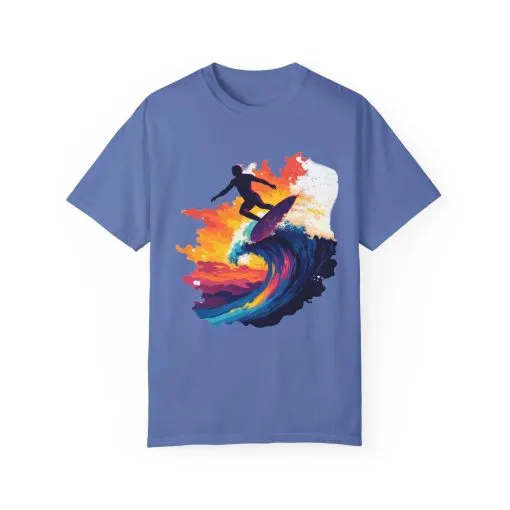Surfing Sunset Unisex Garment-Dyed T-Shirt - Image 25