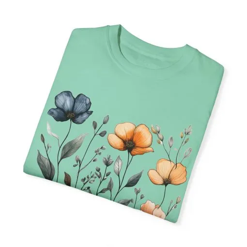 Floral Garden Unisex Garment-Dyed T-Shirt - Eco-Friendly Spring Wear - Image 22