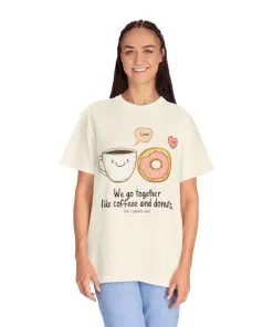 Coffee and Donuts Love Unisex T-Shirt | Cute Foodie Gift | Perfect for Valentine's Day & Everyday Wear