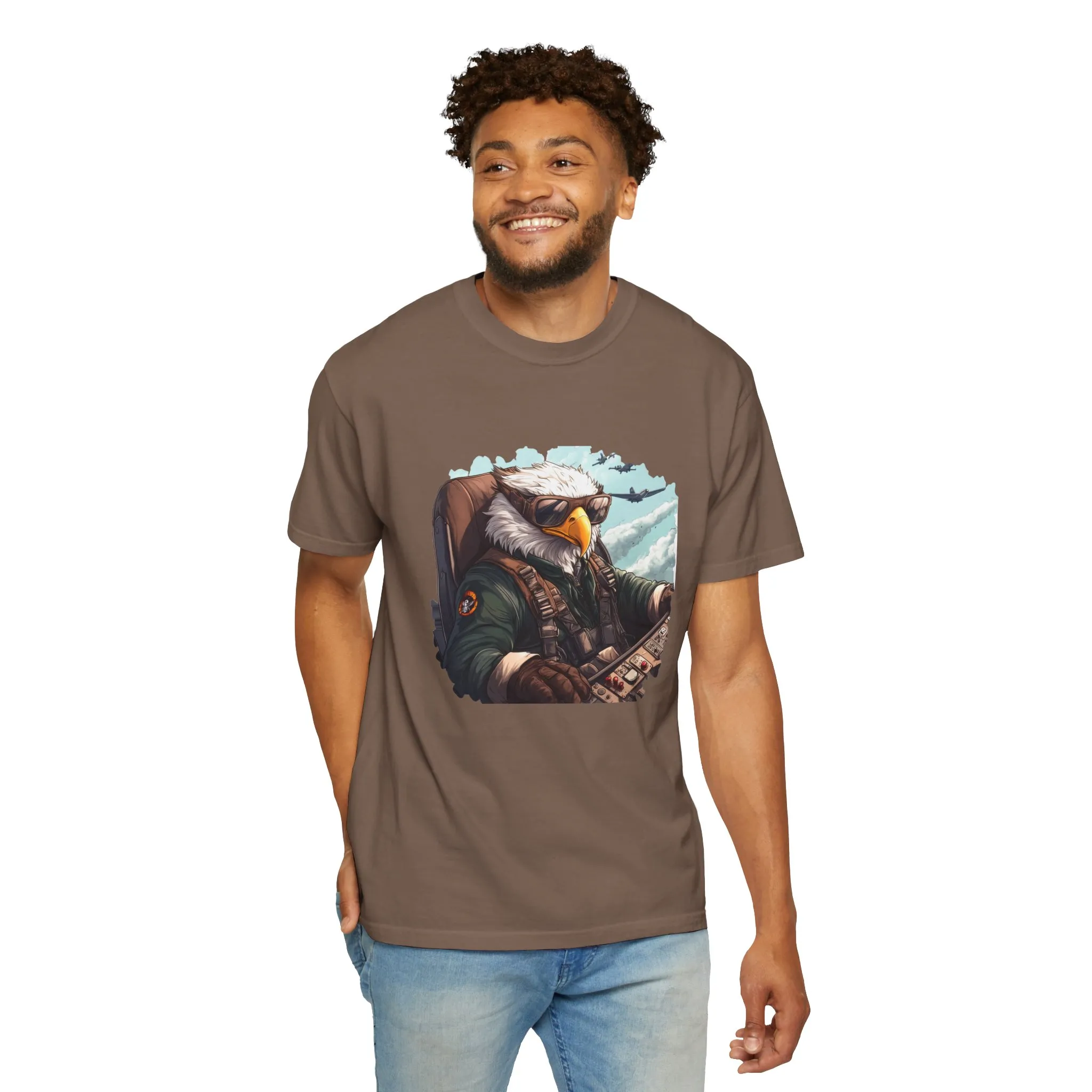 Pilot Eagle Unisex Garment-Dyed T-Shirt - Adventure Apparel for Aviation Enthusiasts - Image 16