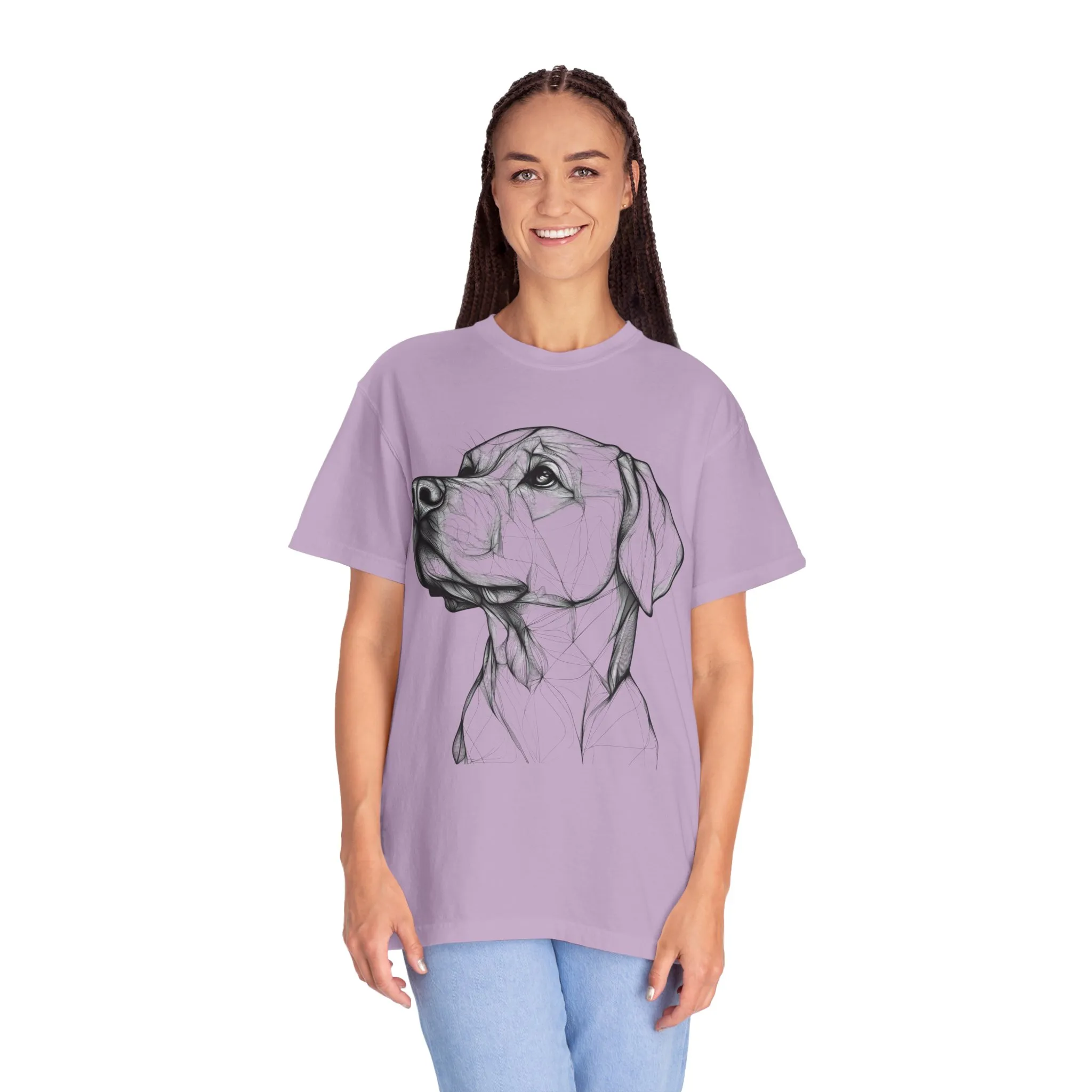 Stylish Dog Portrait Unisex Garment-Dyed T-Shirt - Image 20