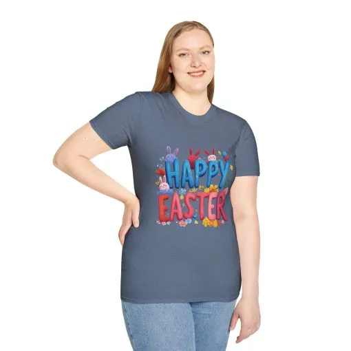 Easter Joy Unisex Softstyle T-Shirt - Spring Floral Design - Image 34