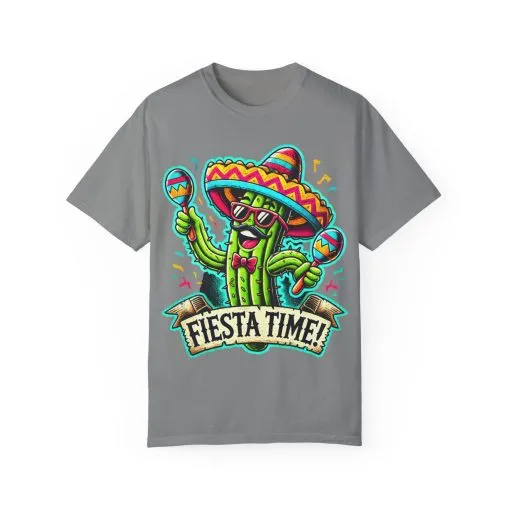 Fiesta Time Cactus T-Shirt - Unisex Garment-Dyed Tee for Celebration Lovers - Image 21