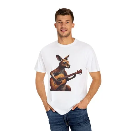 Cool Kangaroo Playing Guitar Unisex T-Shirt - Unique Gift for Music Lovers - Image 7
