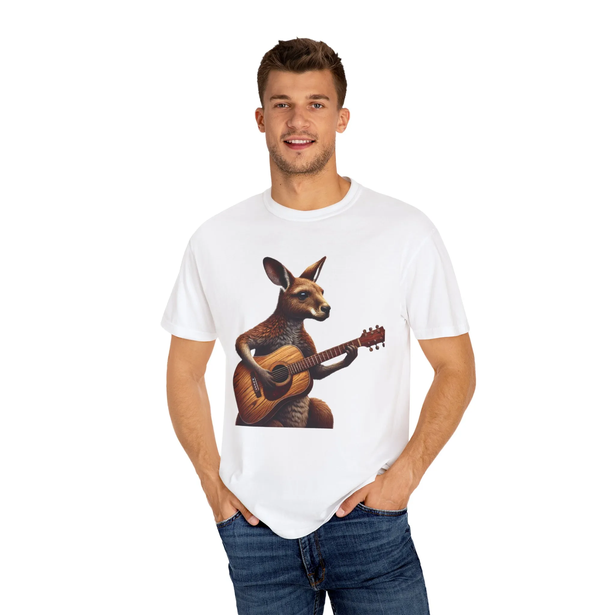 Cool Kangaroo Playing Guitar Unisex T-Shirt - Unique Gift for Music Lovers - Image 7