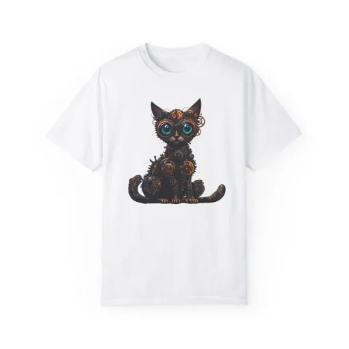 Steampunk Cat Unisex Garment-Dyed T-Shirt