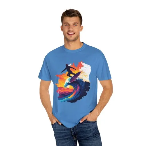 Surfing Sunset Unisex Garment-Dyed T-Shirt - Image 35