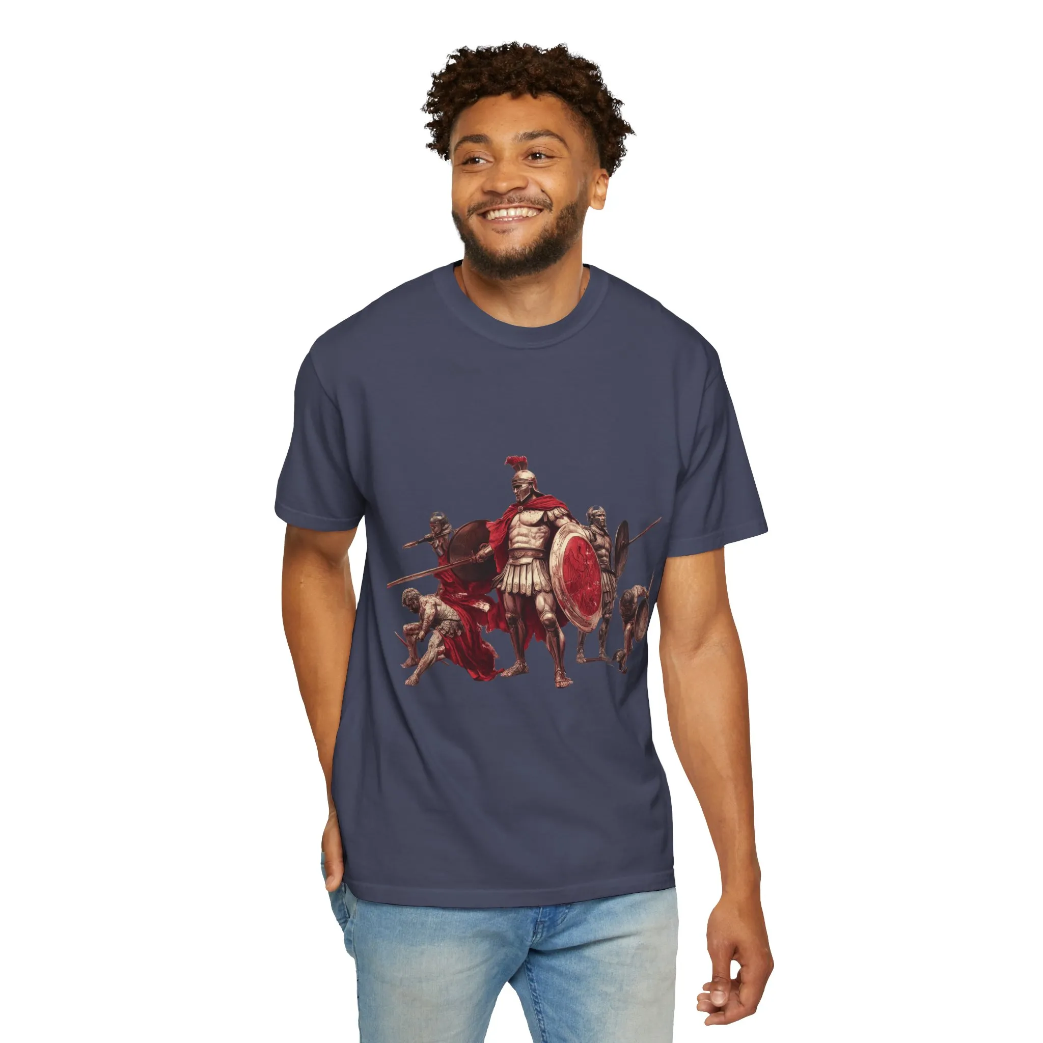 Warrior Spirit Unisex Garment-Dyed T-Shirt - Bold Roman Gladiator Design - Image 31