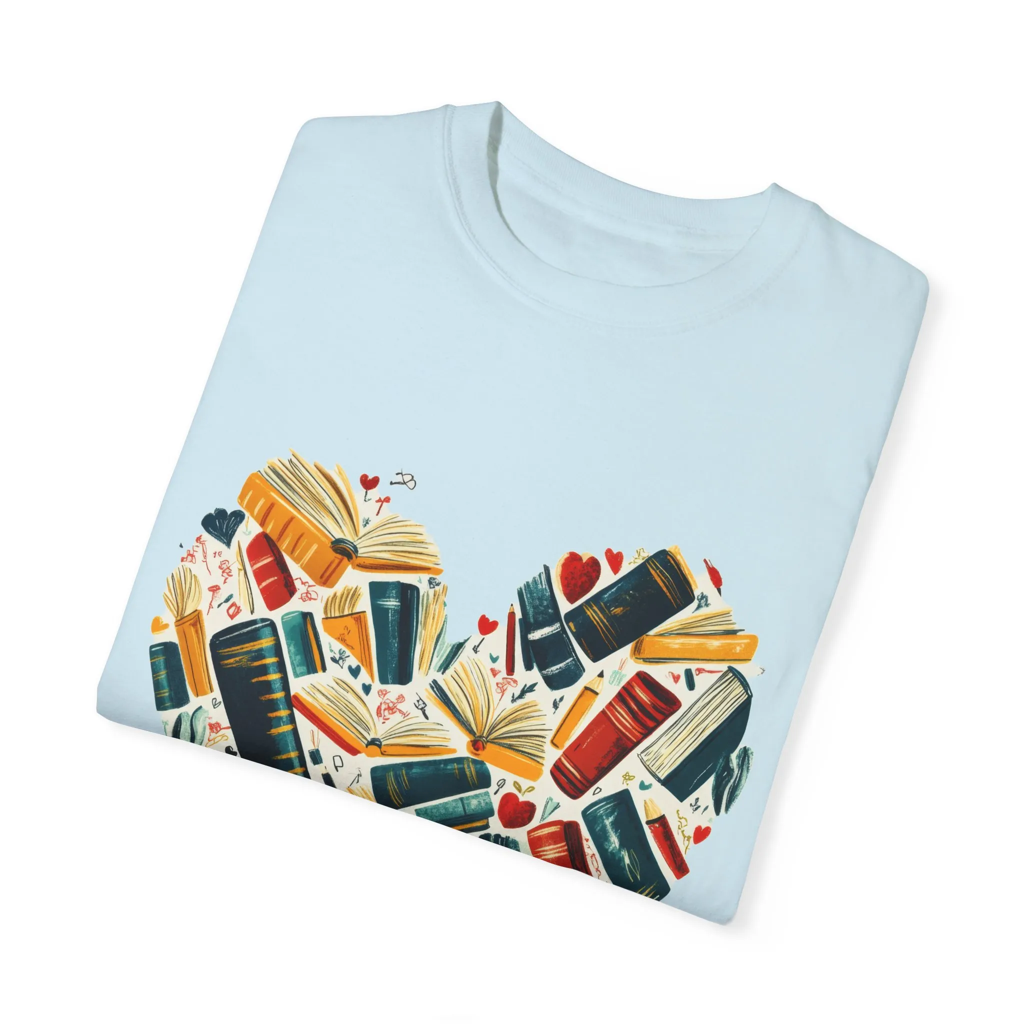 Book Lover's Heart Unisex Garment-Dyed T-Shirt - Image 22