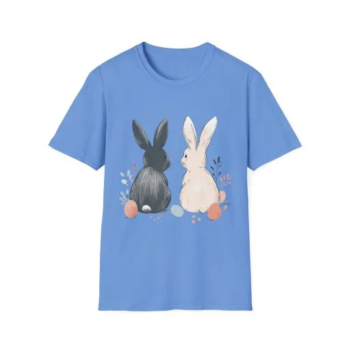 Cute Bunny Love Unisex Softstyle T-Shirt for Easter Celebrations - Image 36