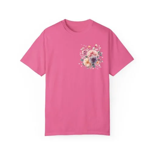 Floral Unisex Garment-Dyed T-shirt - Soft Summer Vibes - Image 41