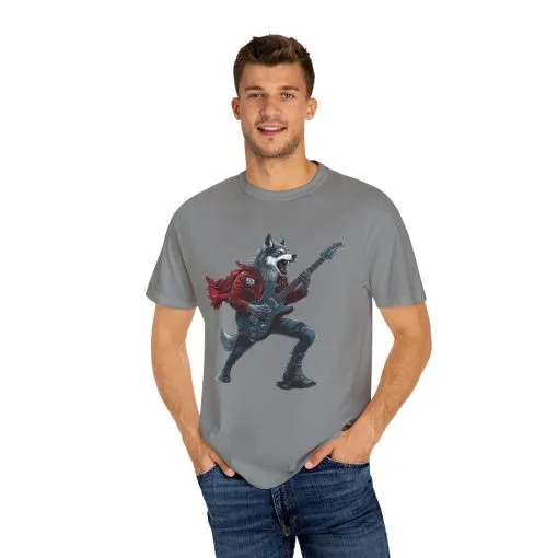 Rockin' Wolf Unisex Garment-Dyed T-Shirt - Perfect for Music Lovers - Image 15
