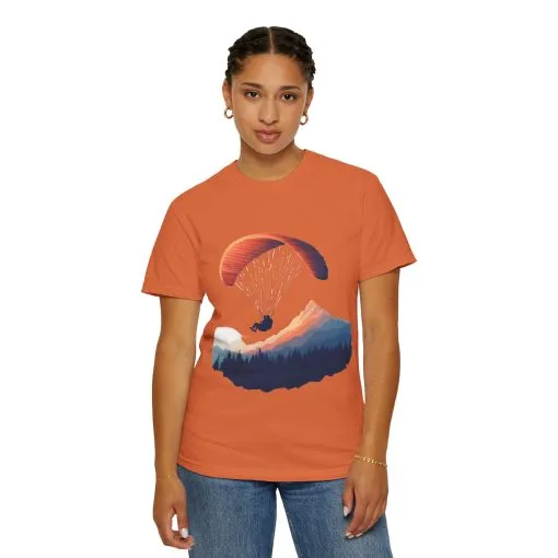Adventure Awaits Unisex Garment-Dyed T-shirt - Paragliding and Mountain Design - Image 20