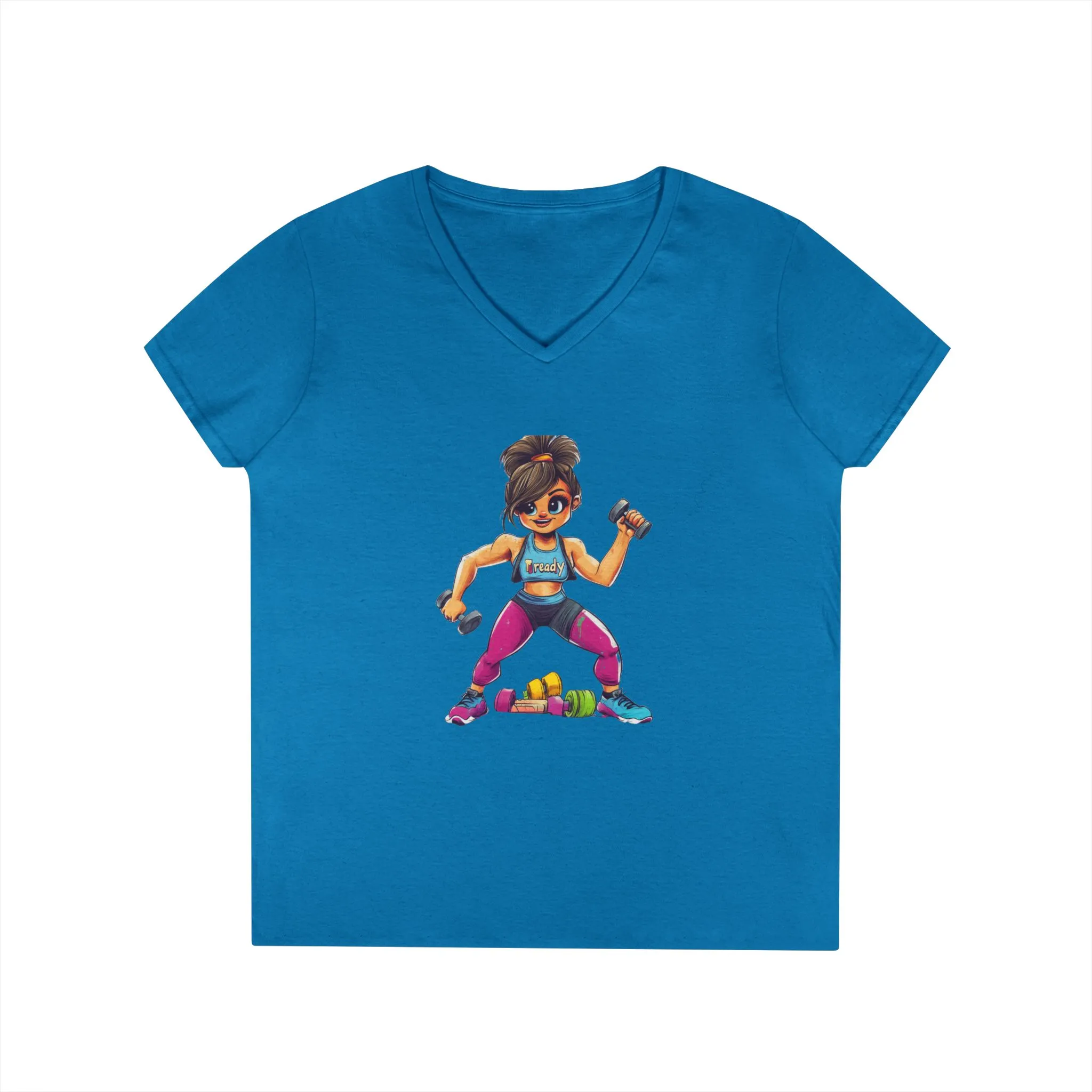 Empowered Fitness Ladies' V-Neck T-Shirt - Motivational Workout Tee - Image 7