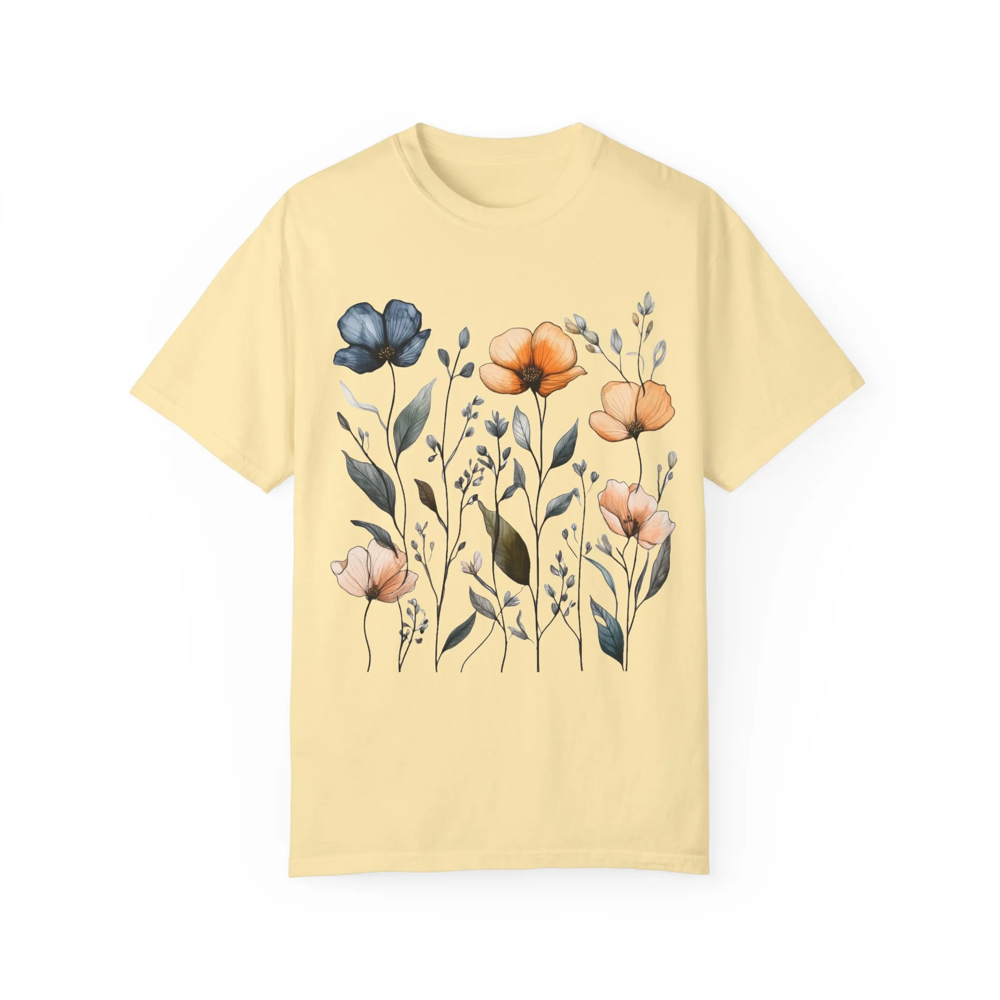Floral Garden Unisex Garment-Dyed T-Shirt - Eco-Friendly Spring Wear - Image 9